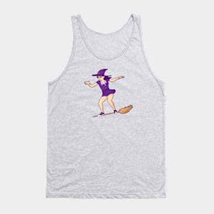 Cool Witch Surfing on a Broomstick Tank Top